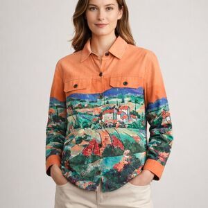 Drapers & Damons Scenic Print Cotton Jacket Womens Medium